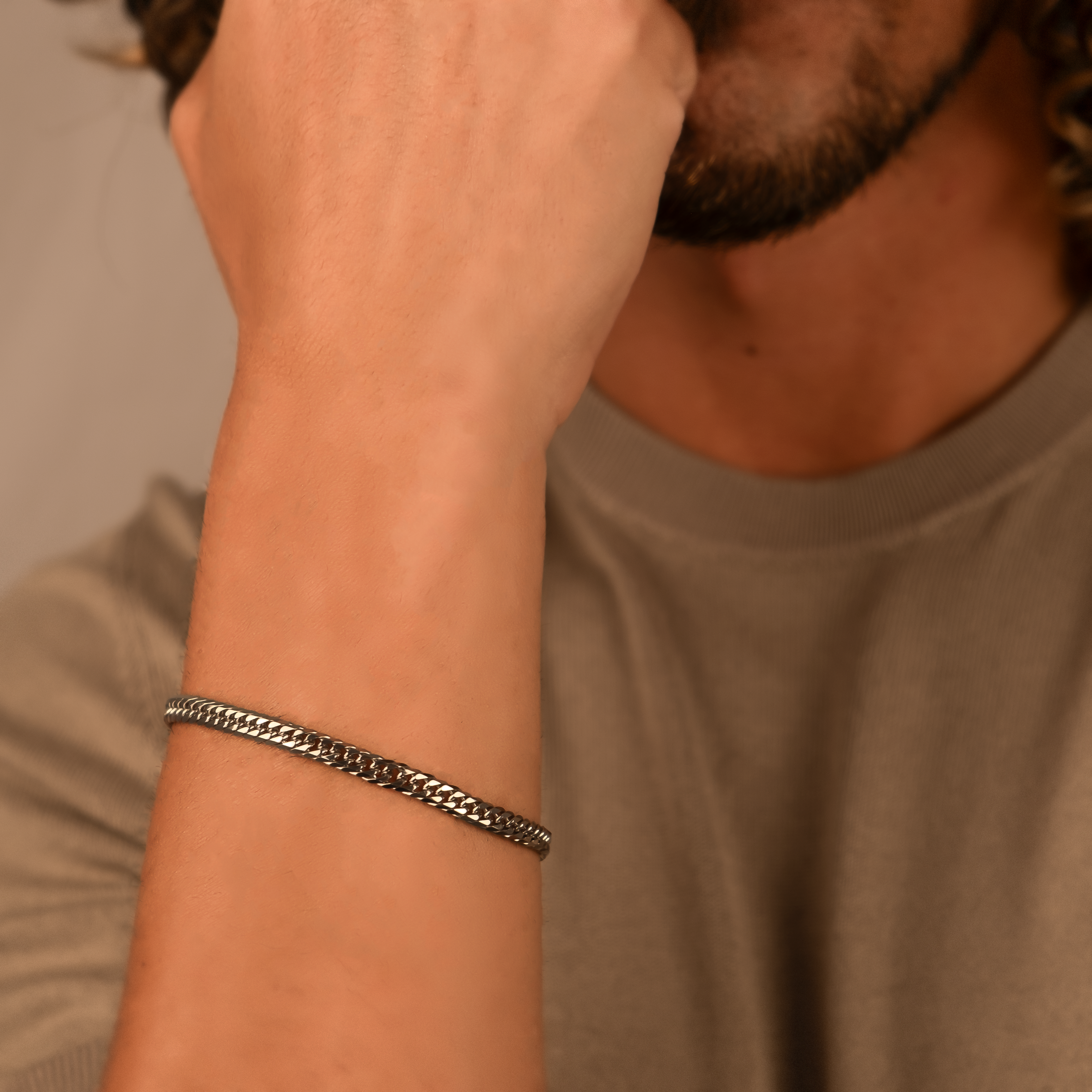 Double Cuban Bracelet "Oliver" | Silver 5mm