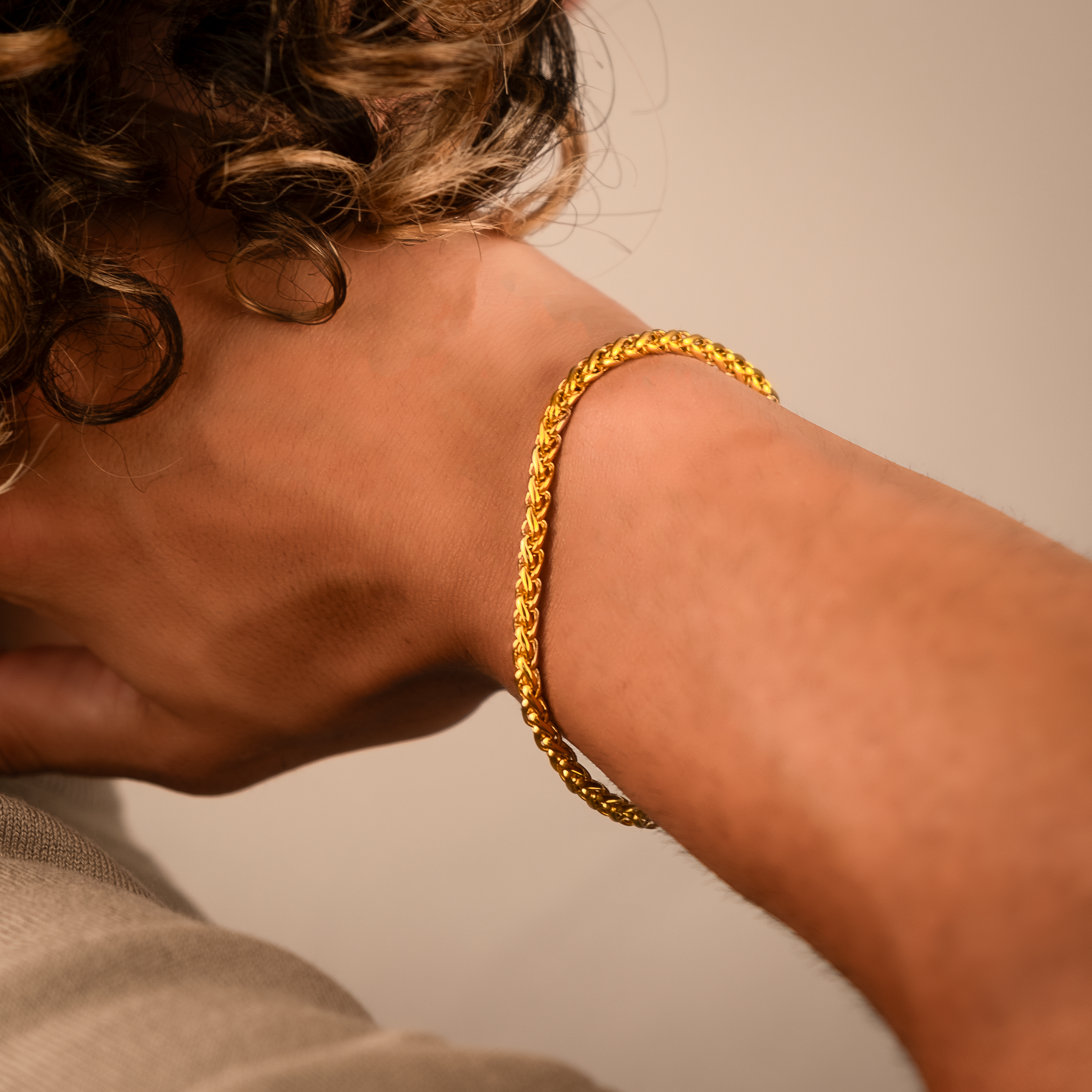 Wheat Bracelet "Joshua" | Gold Plated 4mm