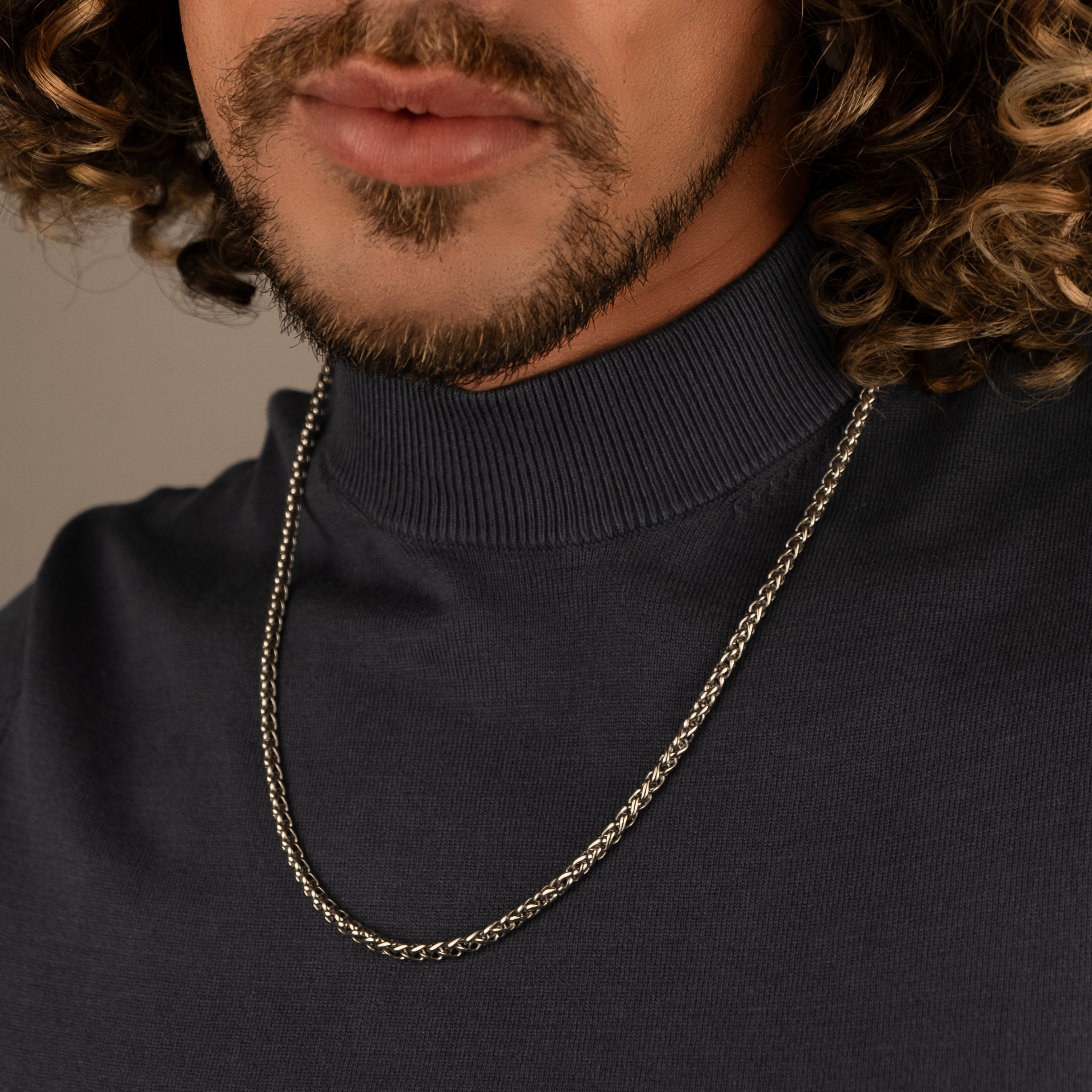 Wheat Necklace "Joshua" | Silver 4mm