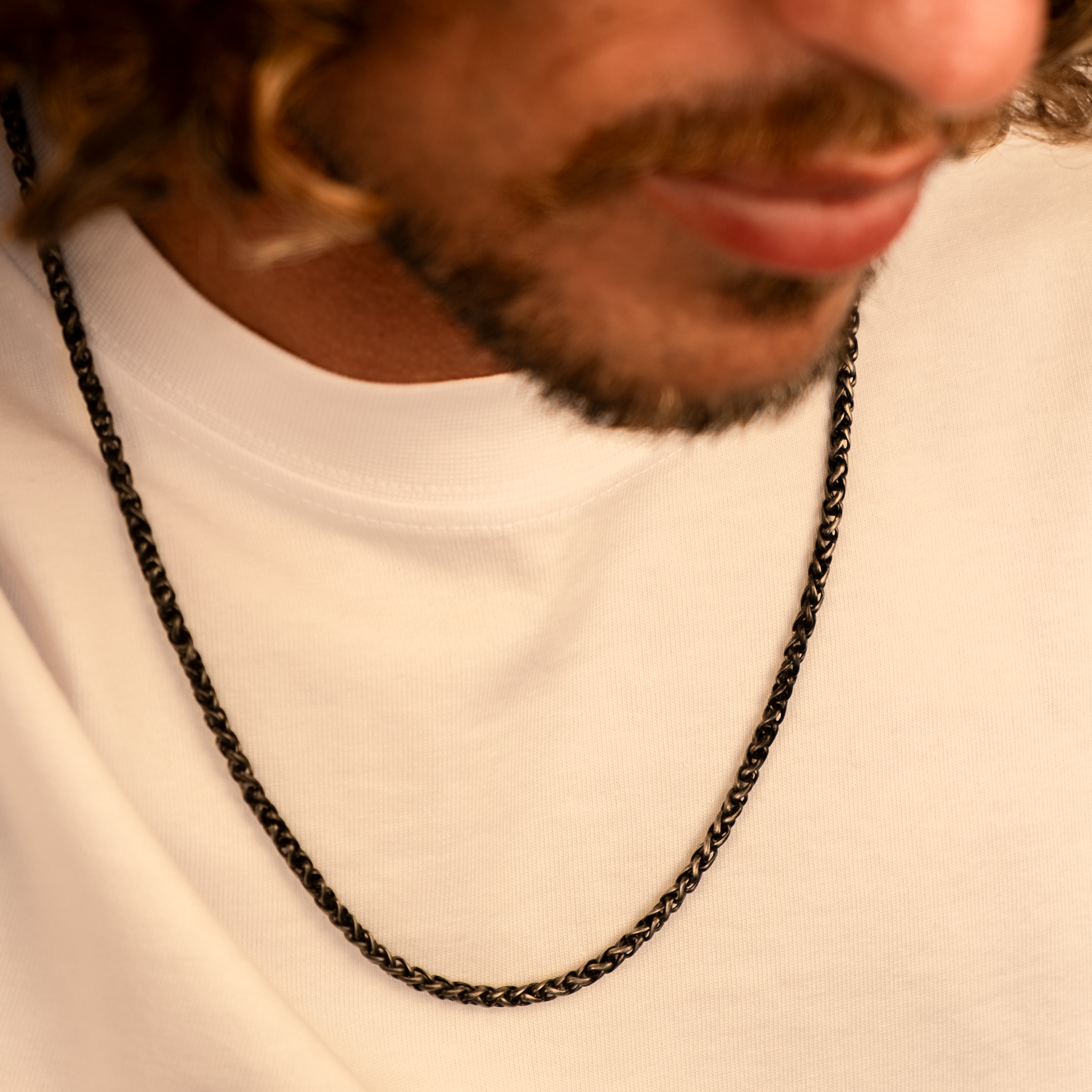 Wheat Necklace "Joshua" | Antique Steel 4mm