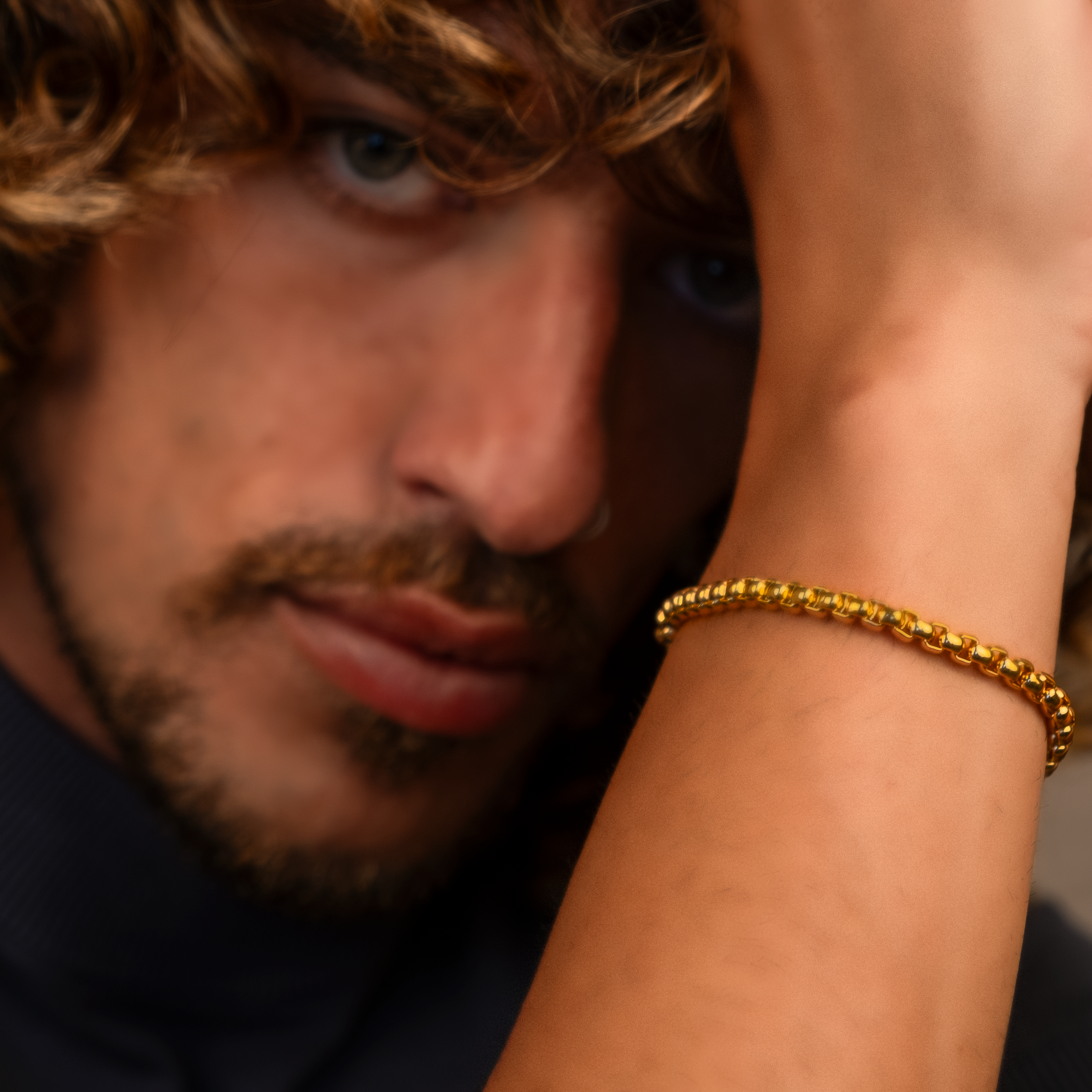 Round Box Chain Bracelet "Leo" | Gold Plated 4.5mm